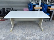 香榭二手家具*灰白面140cm HU辦公桌-電腦桌-員工桌-事務桌-鐵桌-業務桌-書桌-OA桌-洽談桌-主管桌-中古鐵桌