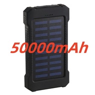 Top Solar Power Bank kalis air 50000mAh dengan LED Light Solar Charger 2 USB Powerbank port, 20000mA