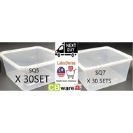 [READY STOCK] SQ7 Food Container [ 30sets±]Square Microwave Food Container With Lid / Kotak Plastik 