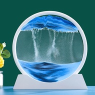 Sandscape Moving Sand Art Picture Round Moving Hourglass 3D Mountain Sandscape Motion Display Flowin