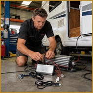 220V to 12V Power Supply Plug and Play Portable Converter 220V to 12V RV Power Converter for RV Camp