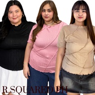RSQRD Azriel Round Neck Back Stitch Short Sleeves Basic Blouse Knitted Top (Up to PLUS SIZE)