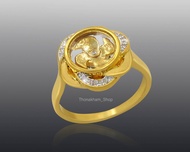 แหวนกังหันแชกงหมิว แท้100% แหวนทองชุบ24k. ประดับเพชรcz. พร้อมนำโชค ลาภ เงินทอง ความรัก