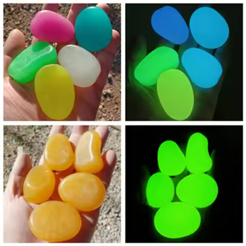 10pcs Decoration 4.5cm Luminous Pebbles Garden Decoration DIY Garden Luminous Stone Gravel Big Big S