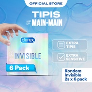 Durex Invisible Kondom Super Tipis Kondom Aman Pria 2s (6 pcs) - Condom with Lubricant