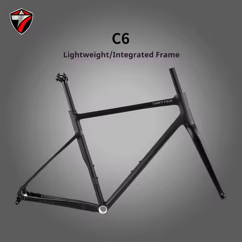 TWITTER C6 aluminum road bike frame with carbon fiber front fork featuring seat tube, barrel hub and