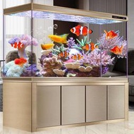 龍魚缸客廳大型水族箱底濾超白玻璃家用隔斷生態金魚缸自動免換水