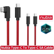 Original Nubia RedMagic 5A Type-C ถึง Type-C Fast Charging Data Cable สำหรับ Nubia Red Magic 5G โทรศ