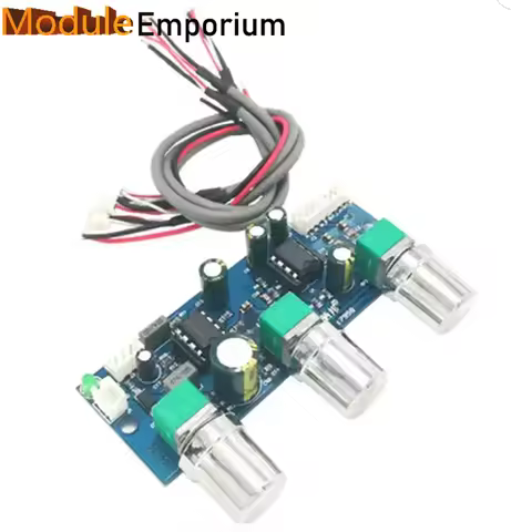 DC 10V-24V 22Hz-300Hz NE5532 Single-supply Low-pass Filter Plate Subwoofer 2.1 Channel Pre-Amplifier