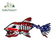 EARLFAMILY 13cm American Bone Fish Car Sticker Motorcycle Campervan Rearview Mirror Waterproof Decal Suitable for Any Flat and Smooth Clean Surface