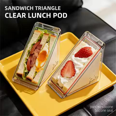 Joie Sandwich Triangle Lunch Box Portable Sandwich Bento Box with Lid Student Office School Outdoor