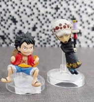 ฟิกเกอร์ กาชาปอง วันพีช ลูฟี่ &amp; ทราฟาลก้า Bandai Gashapon Anime Action Figures Hand Made Toys Kawaii