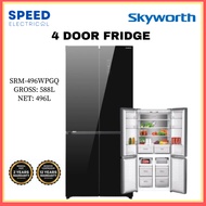 [SABAH ONLY] SKYWORTH 4 DOOR FRIDGE SRM-496WPGQ BLACK GLASS SRM-500WPGQ BLUE DOOR 冰箱 四门冰箱 PETI SEJUK