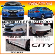 HONDA CITY 2014-2017 GM6 DRIVE 68 STYLE FULLSET BODYKIT (D68,68) PU GETAH SKIRT LIP CAR BODYKIT FULL