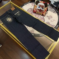 Ev@isu福神24ss秋冬新款男士日式家花刺繡潮流休閒直筒窄腳赤耳牛仔褲