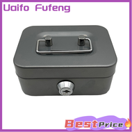 Uaifo กล่องนิรภัยที่เก็บเหรียญโลหะกระปุกออมสินกล่องเซฟล็อคขนาดเล็กกล่องโลหะเงินสดเงินสดแข็งแรงแบบพกพ