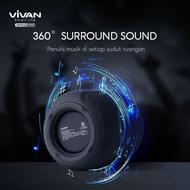 SPEAKER PORTABLE BLUETOOTH 5.0 TWS VIVAN VS12 SURROUND SOUND 360°10W