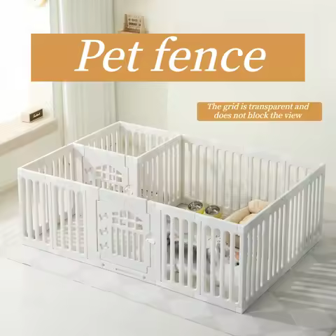 Portable Plastic Pet Playpen with Door Dog Fence Indoor Outdoor Small Medium Dogs Cat Rabbit Fence S