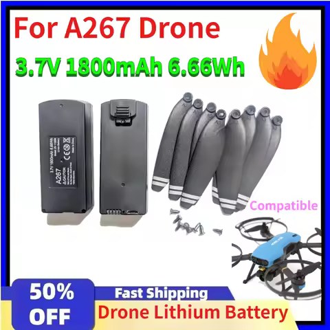 Large Capacity 3.7V 1800mAh 6.66Wh Lithium Drone Battery for A267 Drone - Long Endurance Drone Acces
