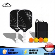 Pickleball Paddles Set 2 Rackets 4 Balls Non-Slip Grip Carbon Fiber Lightweight Wide Surface For All