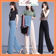 Cool ribbed loose pants, bigsize wide-leg wool pants ms888