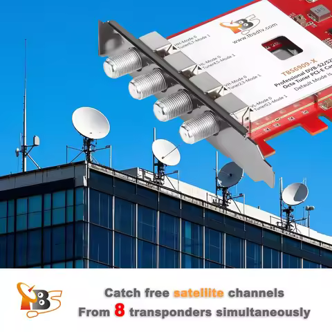 Gold seller TBS6909-X V2 DVB-S2X/S2/S 8 Tuner Card Digital Satellite Receiver Streaming Card FTA DVB