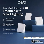 Aqara Smart Wall Switch D1 Series Global Version (1/2/3 Gang) Neutral Non Neutral Wire Zigbee, Xiaomi Mi Home, Homekit