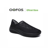 👨รองเท้าแตะ (OOFOS) รองเท้าผ้าใบ OOmega Chukka Recovery สีขาวและสีดำ - สำหรับผู้หญิง