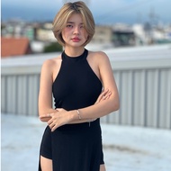 warm_wears-Prismy Dress-ww01 Neck Strap Model Waist-Length Slit 1 Set Gets 2 Pieces