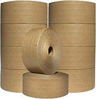 Klick Industrial Reinforced Water Activated Gummed Kraft Paper Tape, Standard-Duty 30 lbs Break Stre