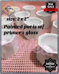 Painted White Or As Is Concrete Painted Pots / Cement Pots / Handcrafted Pots / Cactus / Succulent Pots