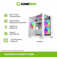 Gamemax Infinity Mini White Dual Chamber Gaming PC Case mATX Gaming Case