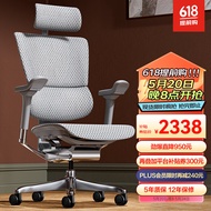 Ergonor 保友优旗舰 2代 高端人体工学椅电脑椅家用 电竞椅办公椅老板椅 银白美国网 联动扶手