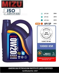 Mizu 0W-20 SP Fully Synthetic Lubricant Genuine Engine Oil - 4 litres