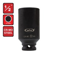 【UNITED】1/2" Impact Deep Socket (8mm - 36mm 12 Point)