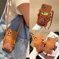 TDH63 EQ03 Sling Wallet Case iphone 6 6s 6g 6+ 6s+ 7 8 7+ 8+ X Xs 11 12 13 14 14+ 15 15+ Plus Pro Ma