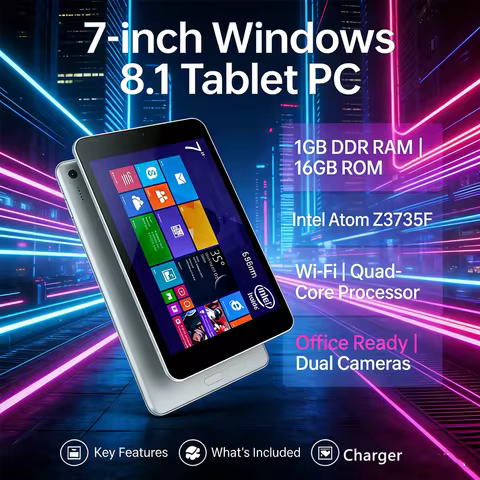 Tablet PC 7 INCH Windows 8.1 Tablet PC CPU 1GDDR RAM 1GROM 32 Bit System Z3735F WIFI Quad Core Offic