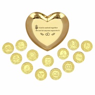 13 Pcs Wedding Arrhae Arras de Boda Cristiana, Heart Plate Arrhae Wedding Coins Set for Ceremony, De