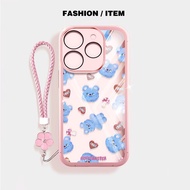 YBD Casing For Tecno Spark 10 Pro Spark 10C 4G KI5q KI5k KI5m KI7 Cartoon Watercolor Bear Strap Hang