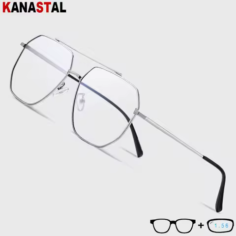 Men Optical Reading Glasses Women Blue Light Blocking Glasses Prescription Metal Eyeglasses Frame CR
