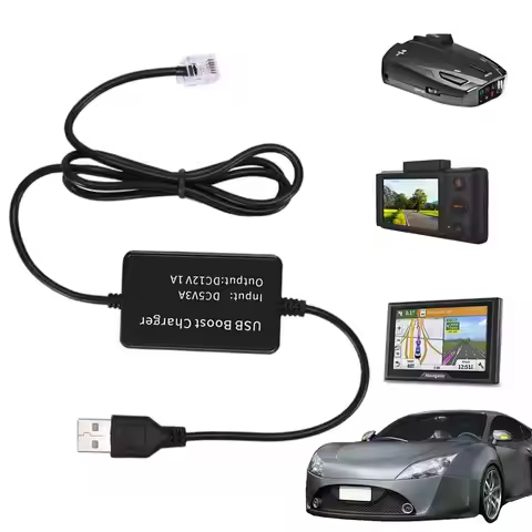 USB Radar Detector Cord USB To Rj11/DC 3.5 Replacement Power Cable USB Plug Connecting Cables Connec