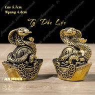 Snake Dac Loc - Standing Snake with Gold Coins 5.6cm - Feng Shui Bronze Statue, Small Size Decoratio