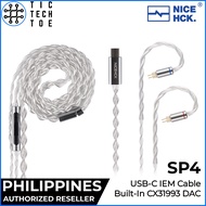 NICEHCK SP4 USB-C Cable HD Mic Built-In DAC CX31993 Braided Earphone IEM Upgrade Replacement Wire