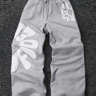 กางเกงขายาวผู้ชาย Y2K Drip ลายครอสพิมพ์ ทรงหลวม แฟชั่นใส่ เอว AB ใส่ได้ทุกฤดู กางเกงขายาวทรงตรง ใส่ท