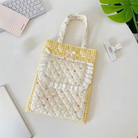Fashion Portable Laptop Sleeve Case Lace Trim Shockproof Tablet Shoulder Bag Ultra Thin Large Capaci