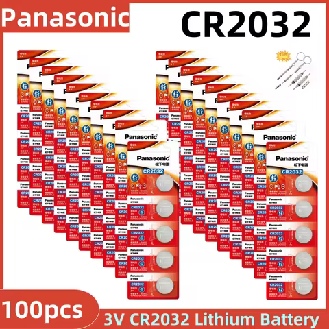 100pcs Original PANASONIC CR2032 3V Lithium Battery CR 2032 For Watch Calculator Clock Remote Contro