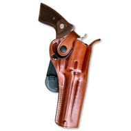 Premium Leather Paddle OWB Revolver Holster with Retention Strap Fits Colt Python 357 Magnum Revolve