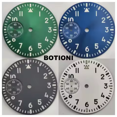 BOTIONI 37mm Man Watch Dial Black Blue Green White fit ETA 6497 movement