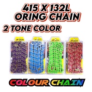 RACING COLOURFUL 415-132L O-RING CHAIN PURPLE BLUE RED RANTAI O-RING 415-132L RACING Y15ZR Y16ZR LC1