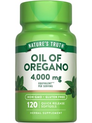 Oil of Oregano Softgels | 4000 mg | 120 Count | Non-GMO & Gluten Free Herbal Supplement